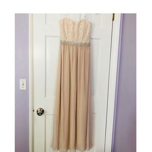 Strapless Chiffon PROM dress with Beaded Sash